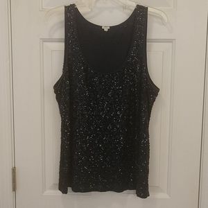 J. Crew Navy Sequin Tank XL